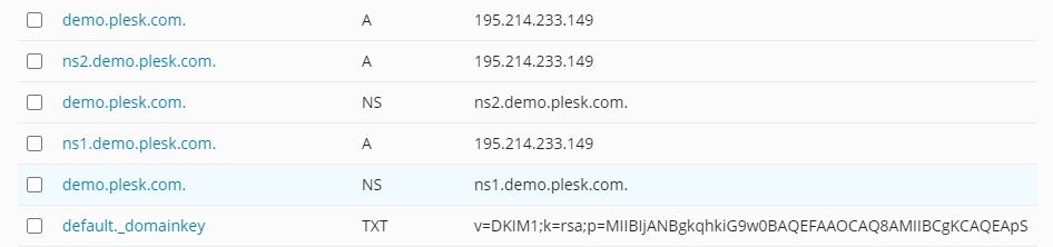 Plesk DKIM Record Example